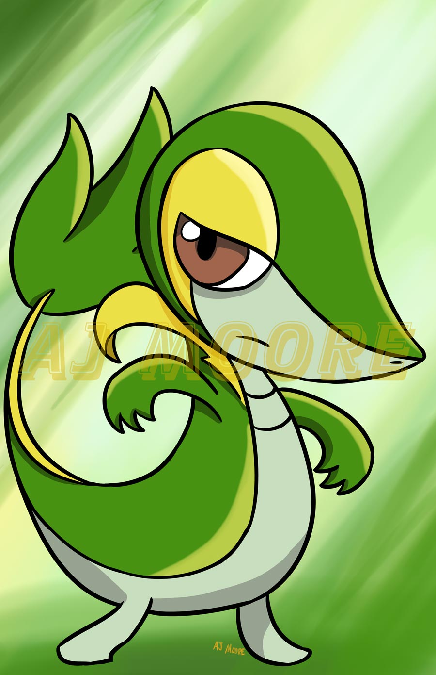 Snivy - Pokemon-by AJ Moore