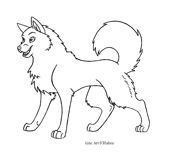 Wolf Line Art 3