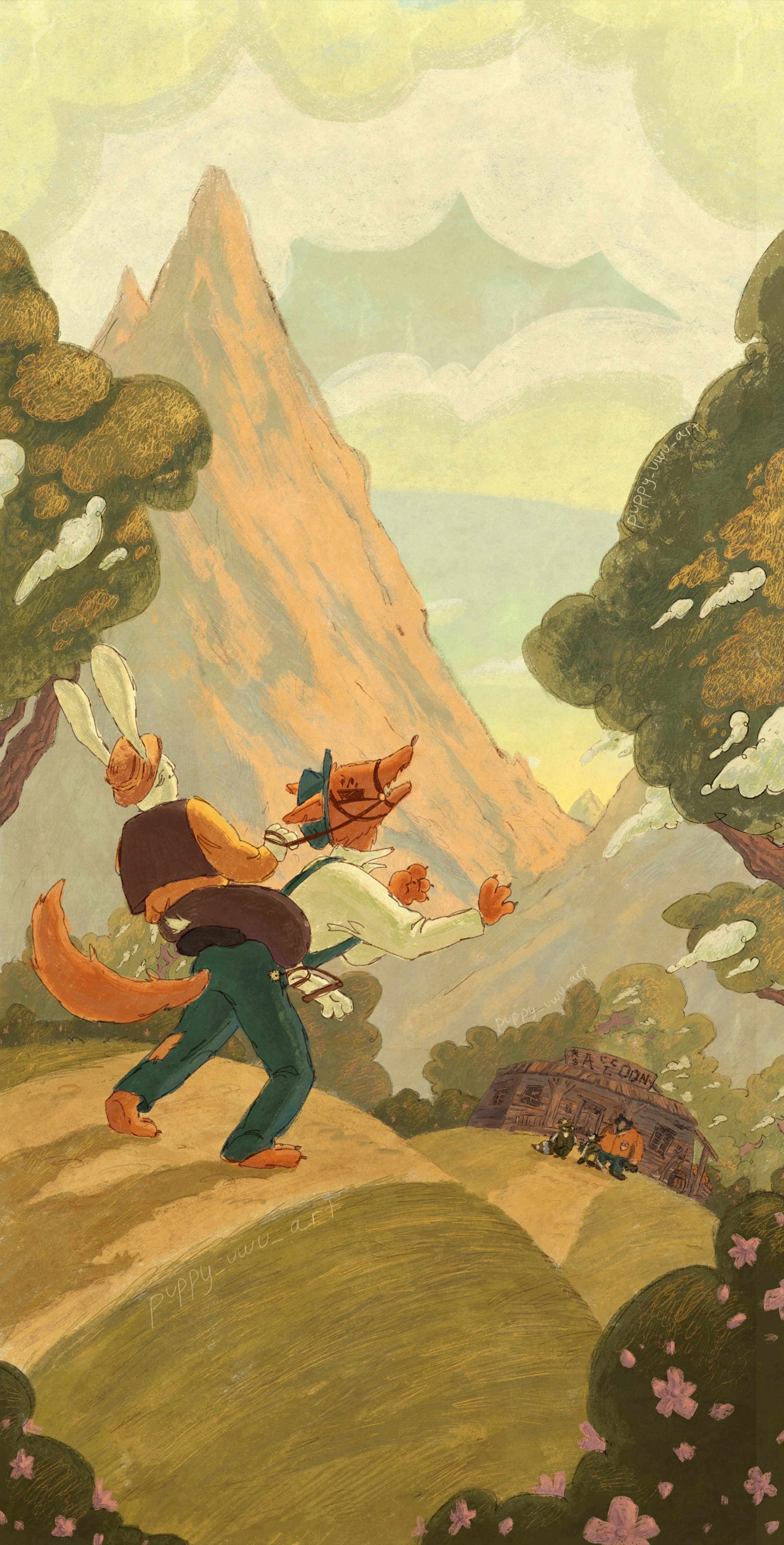 Brer Rabbit Illustration Brer Rabbit and Brer Fox final by puppy-uwu-art on DeviantArt