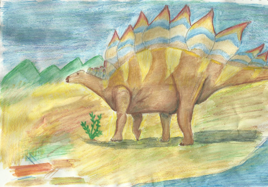 Stegosaurus water colour