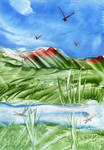 Encaustic art 33 - River by aragornsgirl333