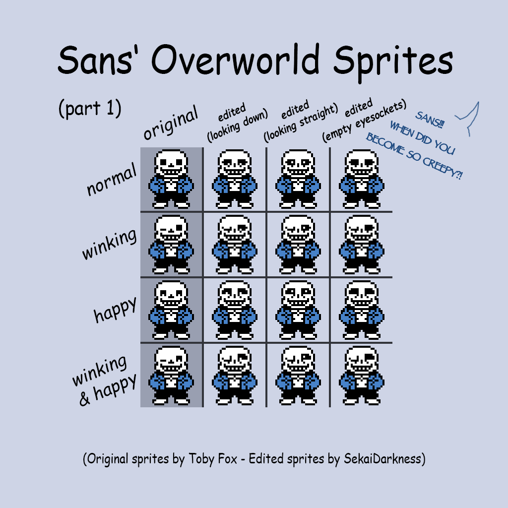 Sans Overworld Sprite Sheet by EpicMkMetaKnight on DeviantArt