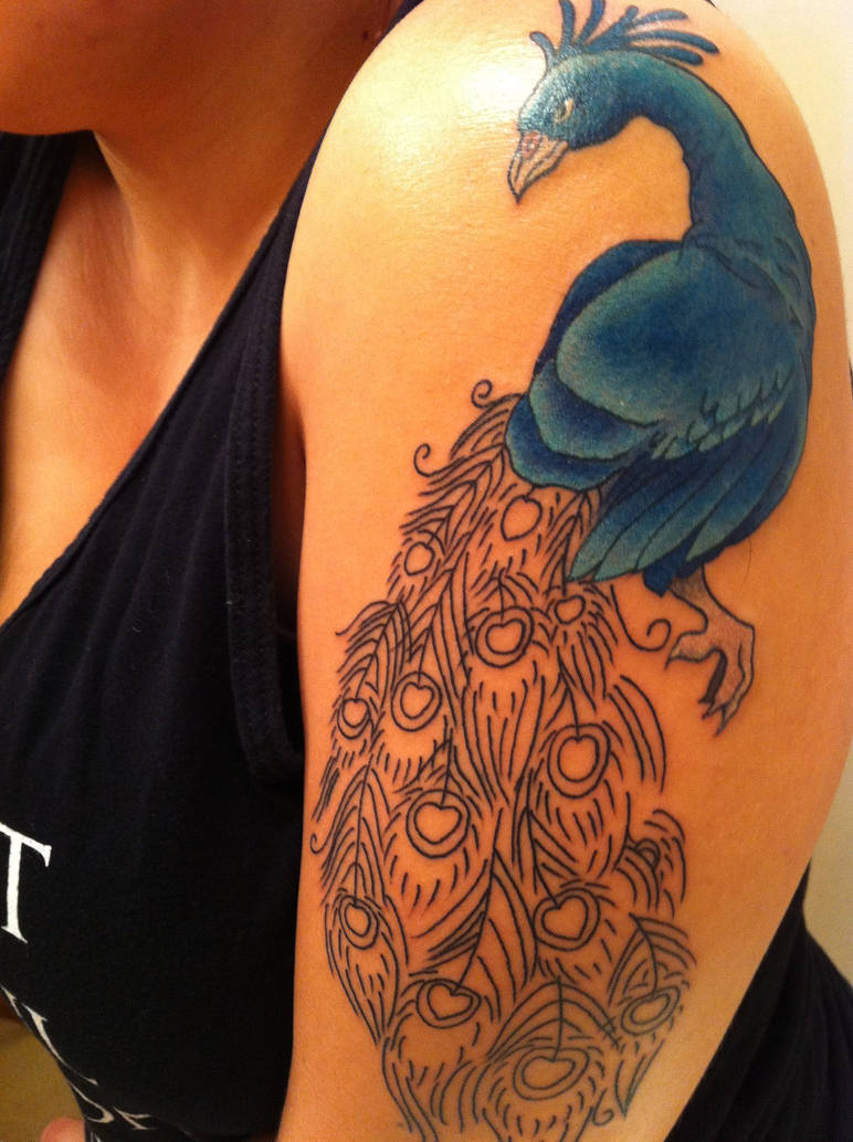 Peacock Tattoo by leisaysthis