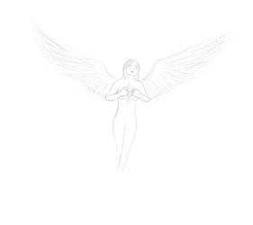 Angel Line Art Practice Sketch