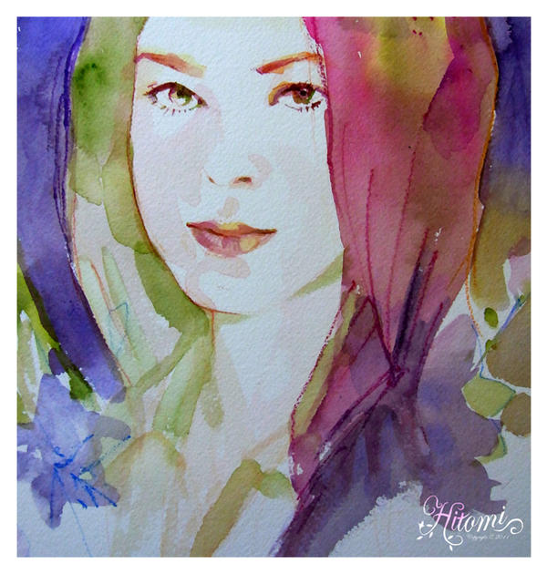 watercolor, woman