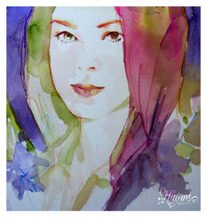 watercolor, woman