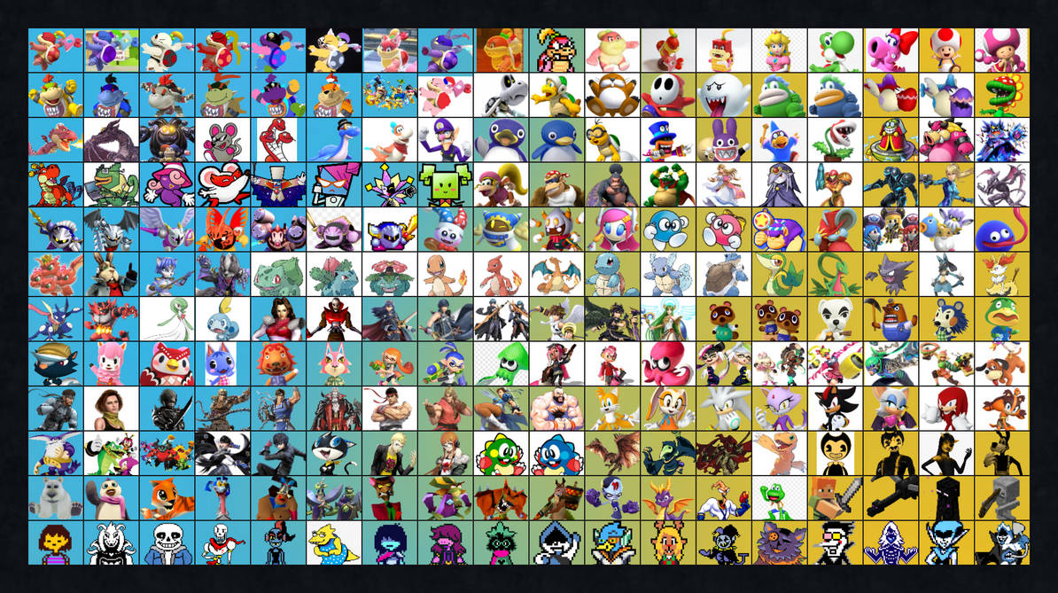 My Updated Smash Bros Roster by PomPomIsCutie10 on DeviantArt