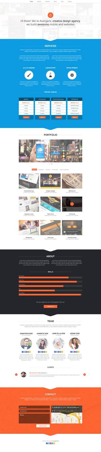 Fresh onepage portfolio by NumarisLP