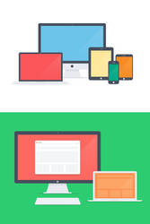 Flat Apple family - PSD