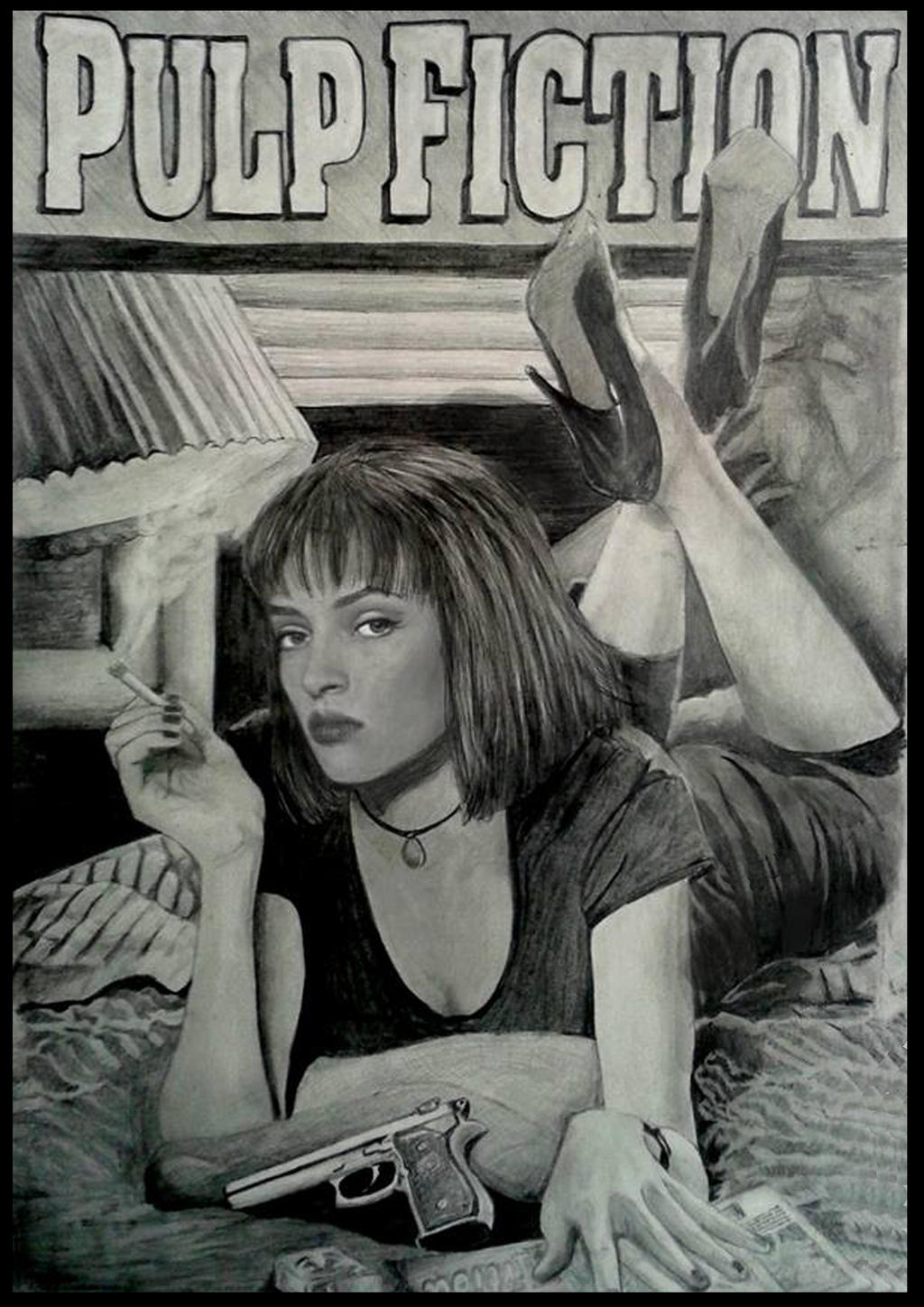 PULP FICTION poster drawing with pencil by jockerpk on DeviantArt
