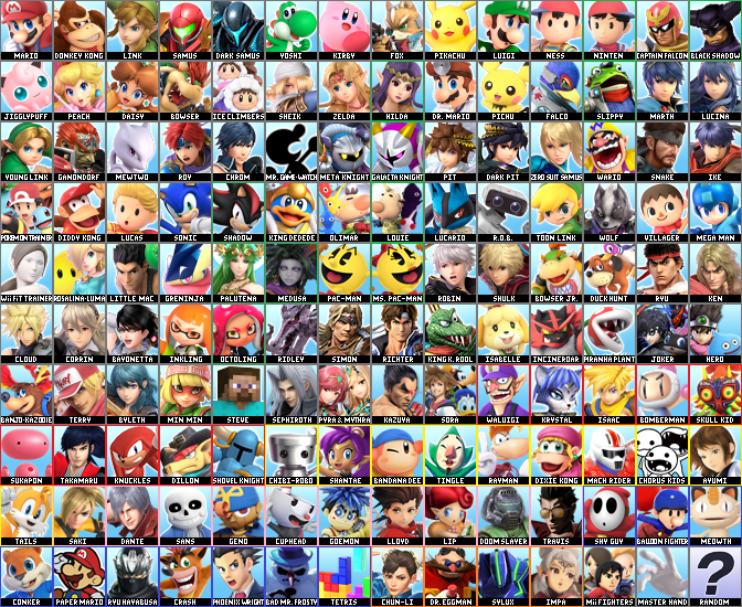 Smash Roster Names Ultimate Super Smash Bros. Ultimate Roster: Special Edition by MarioGamer1118 on ...