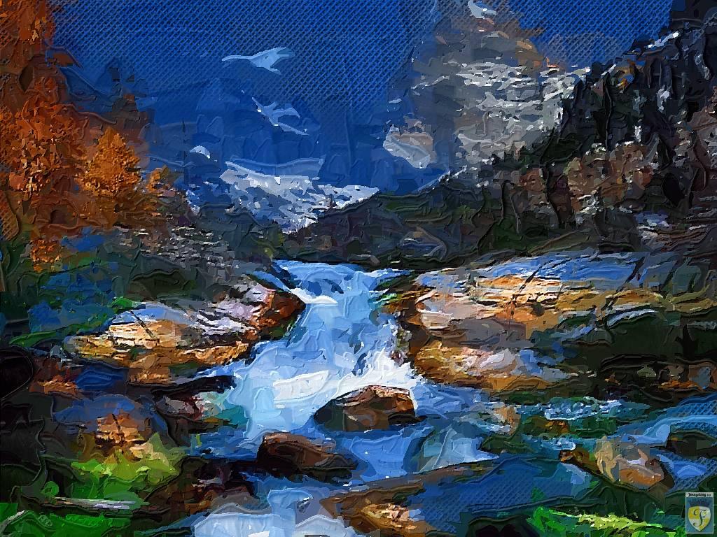 blue waterfalls
