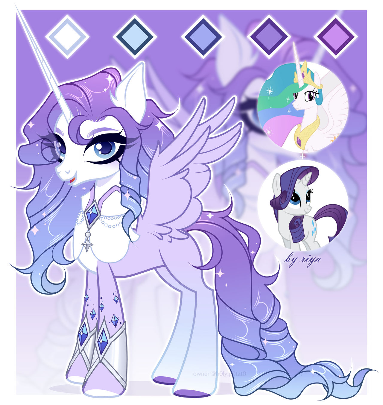 Mlp Rara Fusions Princess Celestia + Rarity pony custom fusion by iamriyaa on DeviantArt