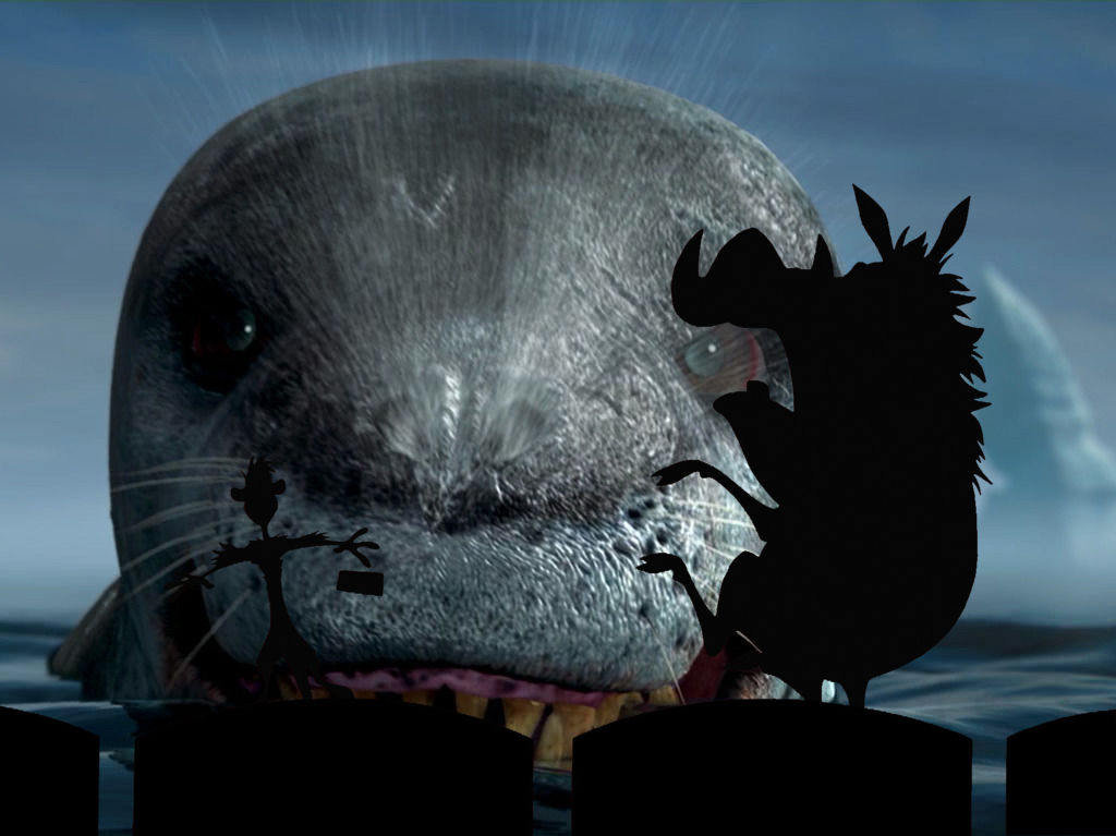 Timon and Pumbaa scared of Leopard Seal by SuperMarioFan65 on DeviantArt