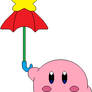 Kirby holding a umbrella