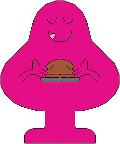 Mr. Men - Mr. Greedy holding a pie by SuperMarioFan65 on DeviantArt