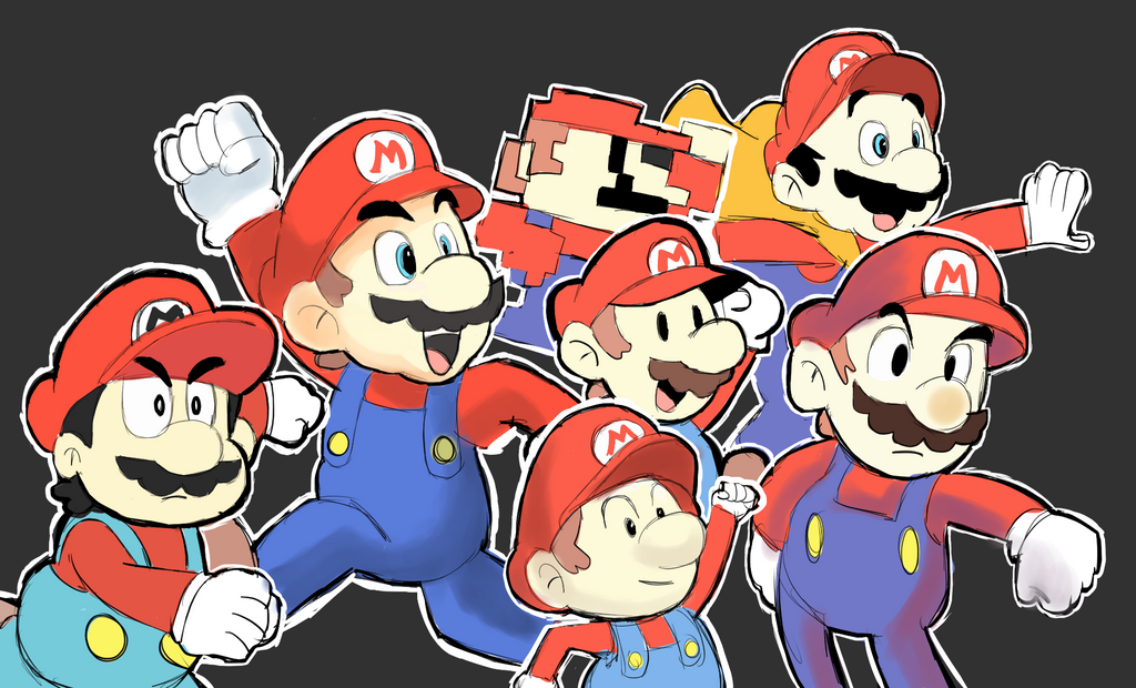 Different Mario Types Different Style - Super Mario by Retro-Robosan on DeviantArt