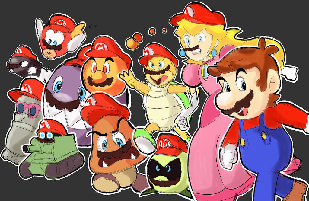 Super Mario Odyssey - Moustaches and red hats! by RamyunKing