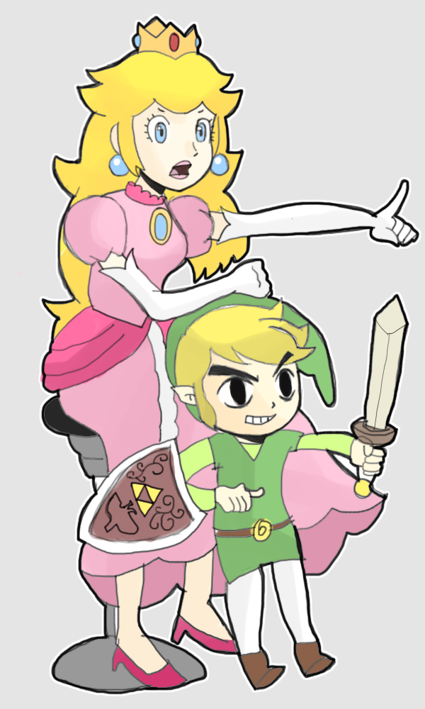 Princess Peach and Toon Link