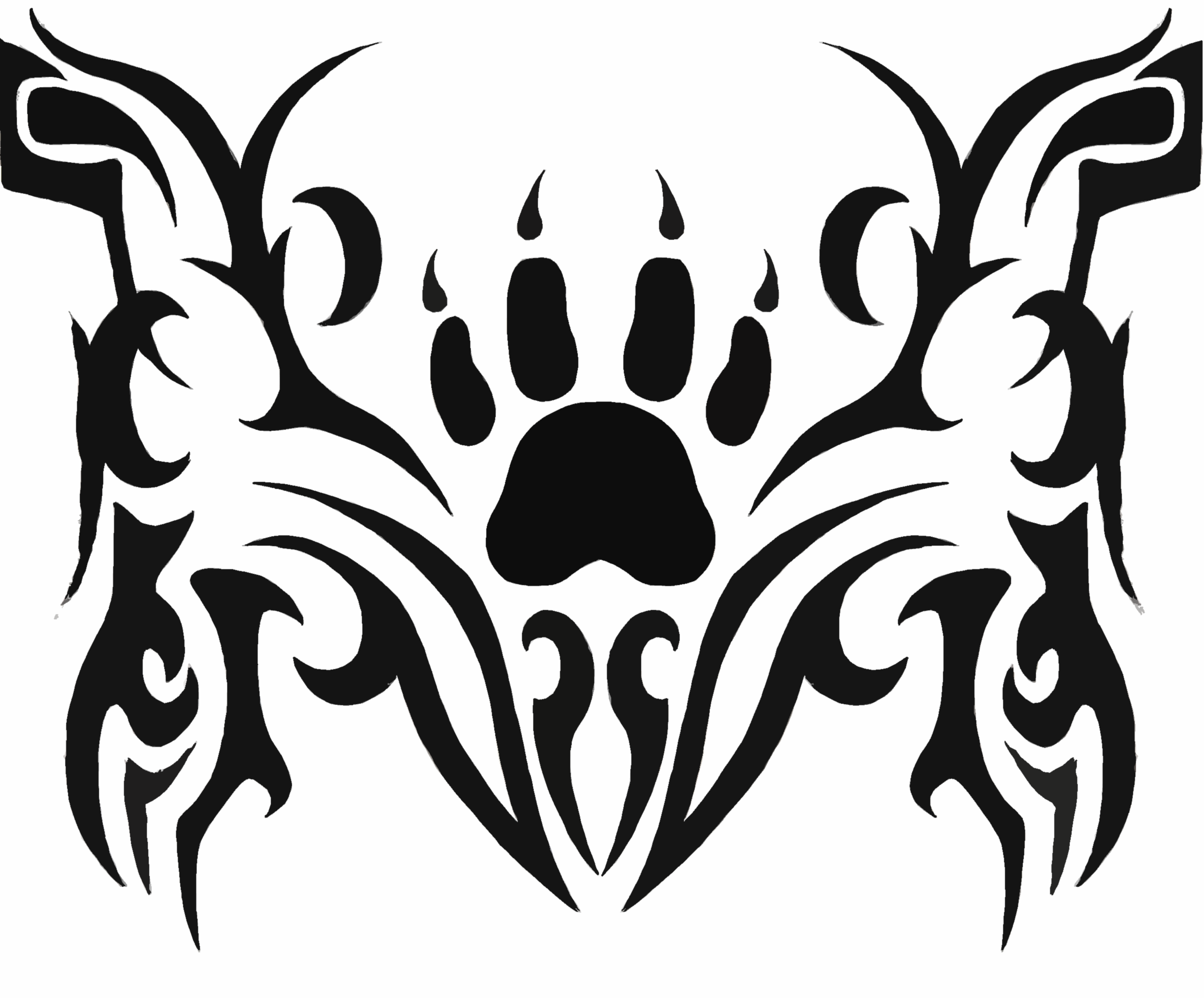 Tribal Bear Paw Tattoo Design