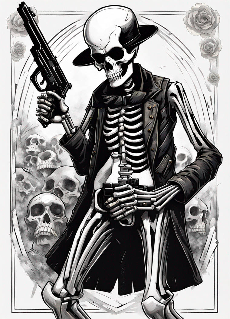 Skelton with a gun by PhoenixDawn3 on DeviantArt