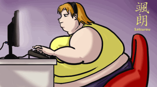 QUICK PIC of a fat girl typing by Satsurou on DeviantArt