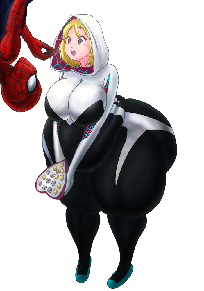 Spider-Gwen and Spidey sans background.