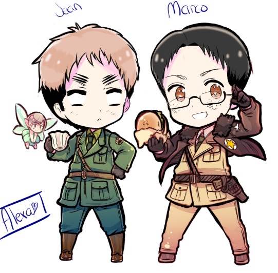 Jean and Marco cross over with hetalia