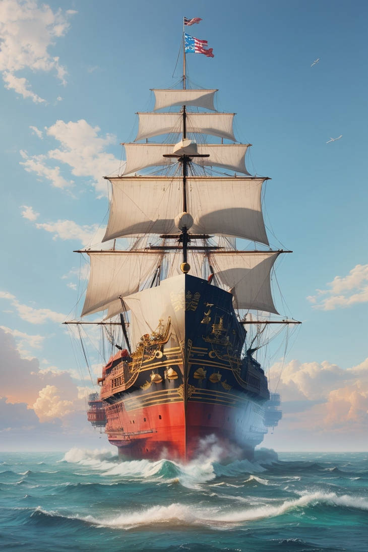 DreamShaper v6 A magnificent pirate ship emerges f by EmilianoAI on ...