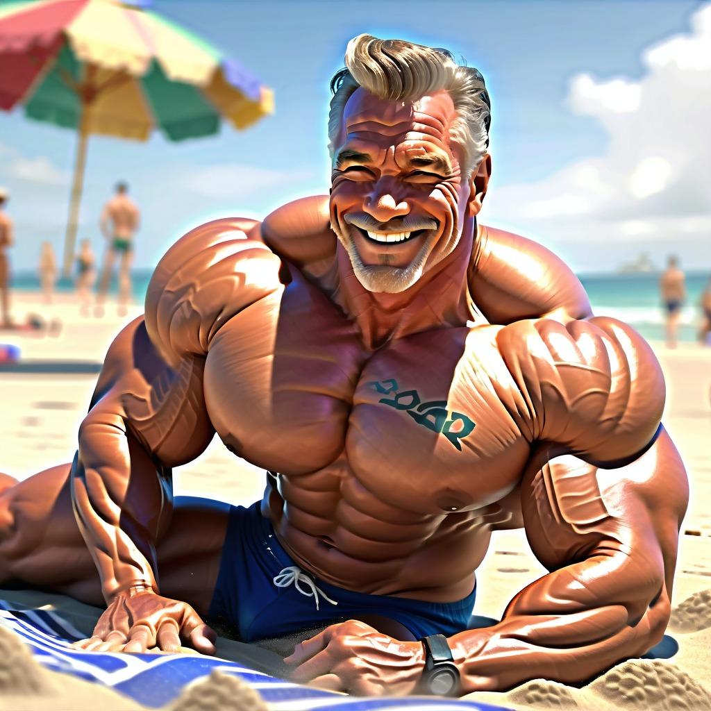Deviantart Bodybuilder Therapy Bodybuilder on the Beach by alphard74 on DeviantArt