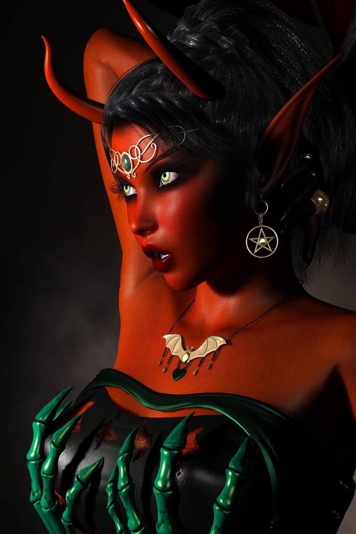 Sexy Fantasy Red Demon Devil Elfen Vamp 001c By Evinessa On Deviantart