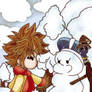 Sora built a Snowman Donald