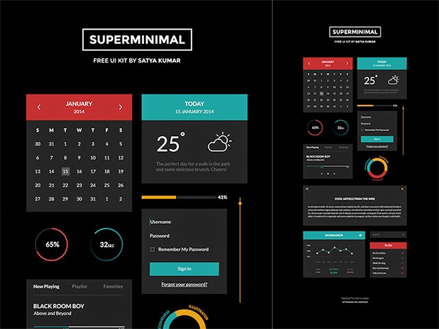 Superminimal Free UI Kit