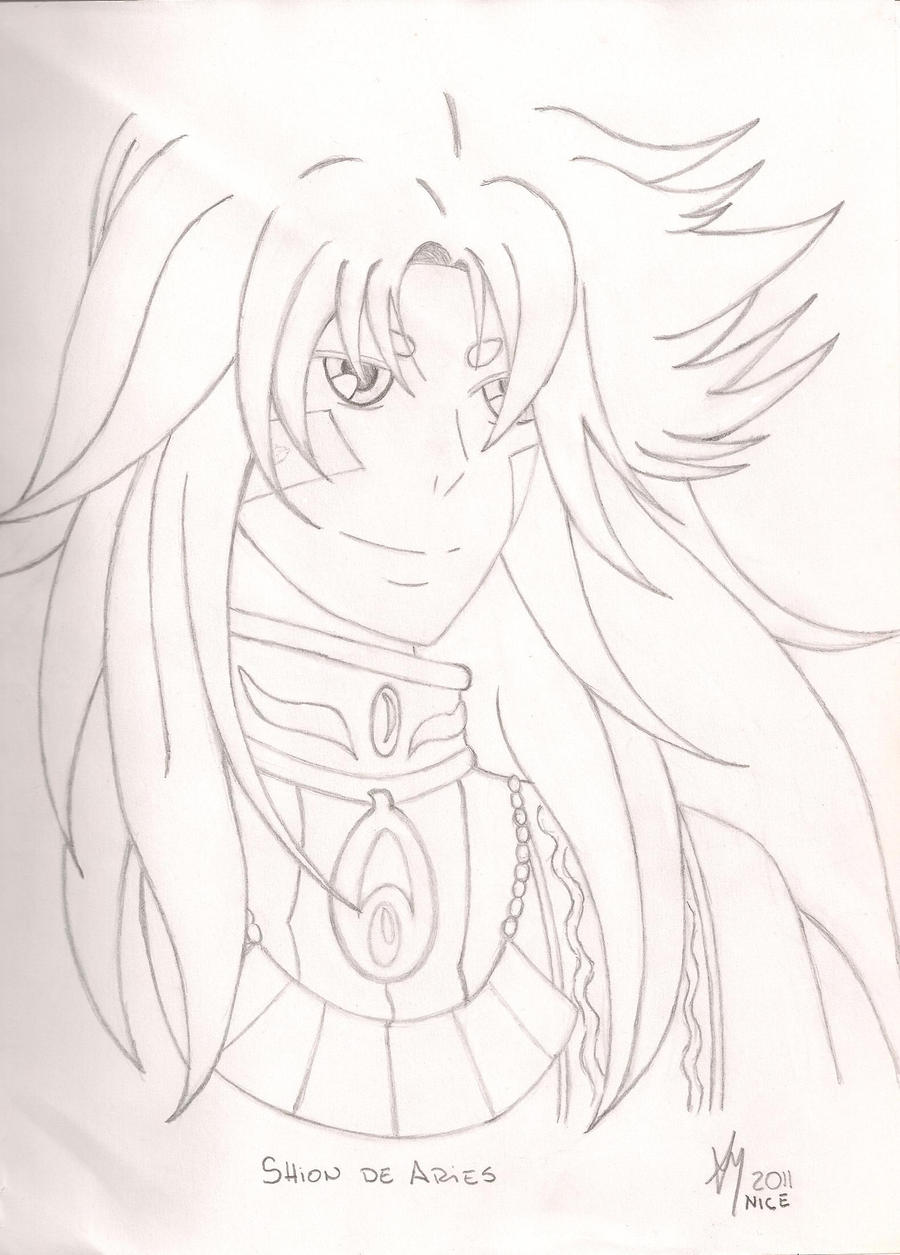 Boceto de Shion de Aries