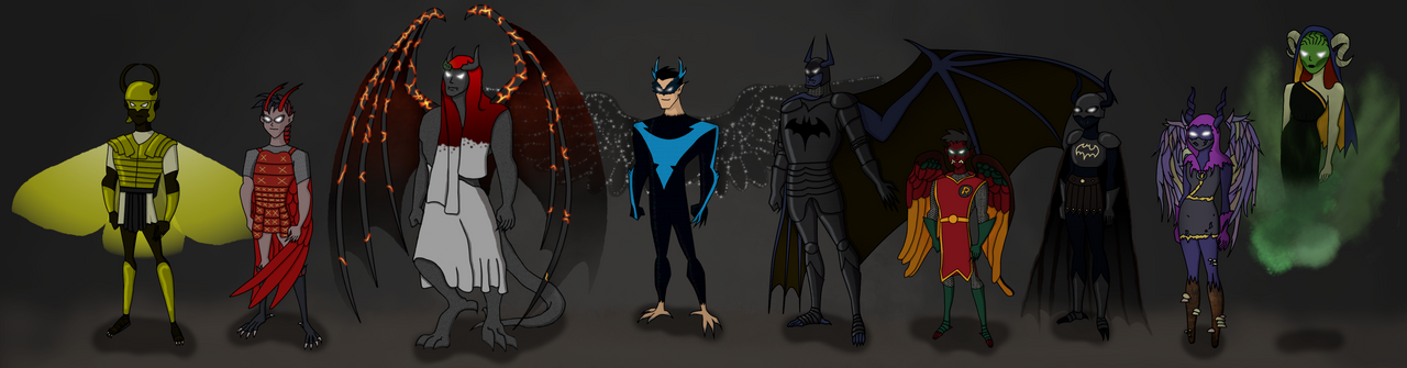 Cryptid Batfam by t-me1 on DeviantArt