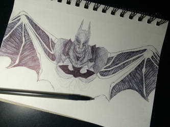 Vampire Pen Art Batman (progress)