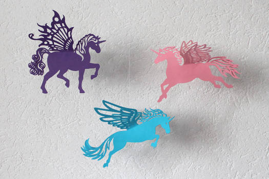 Paper flying unicorns