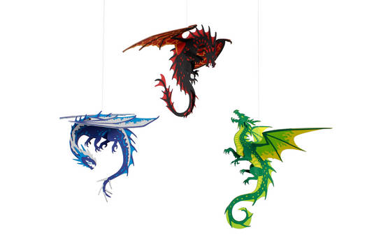 DIY Elemental Dragons Papercraft templates