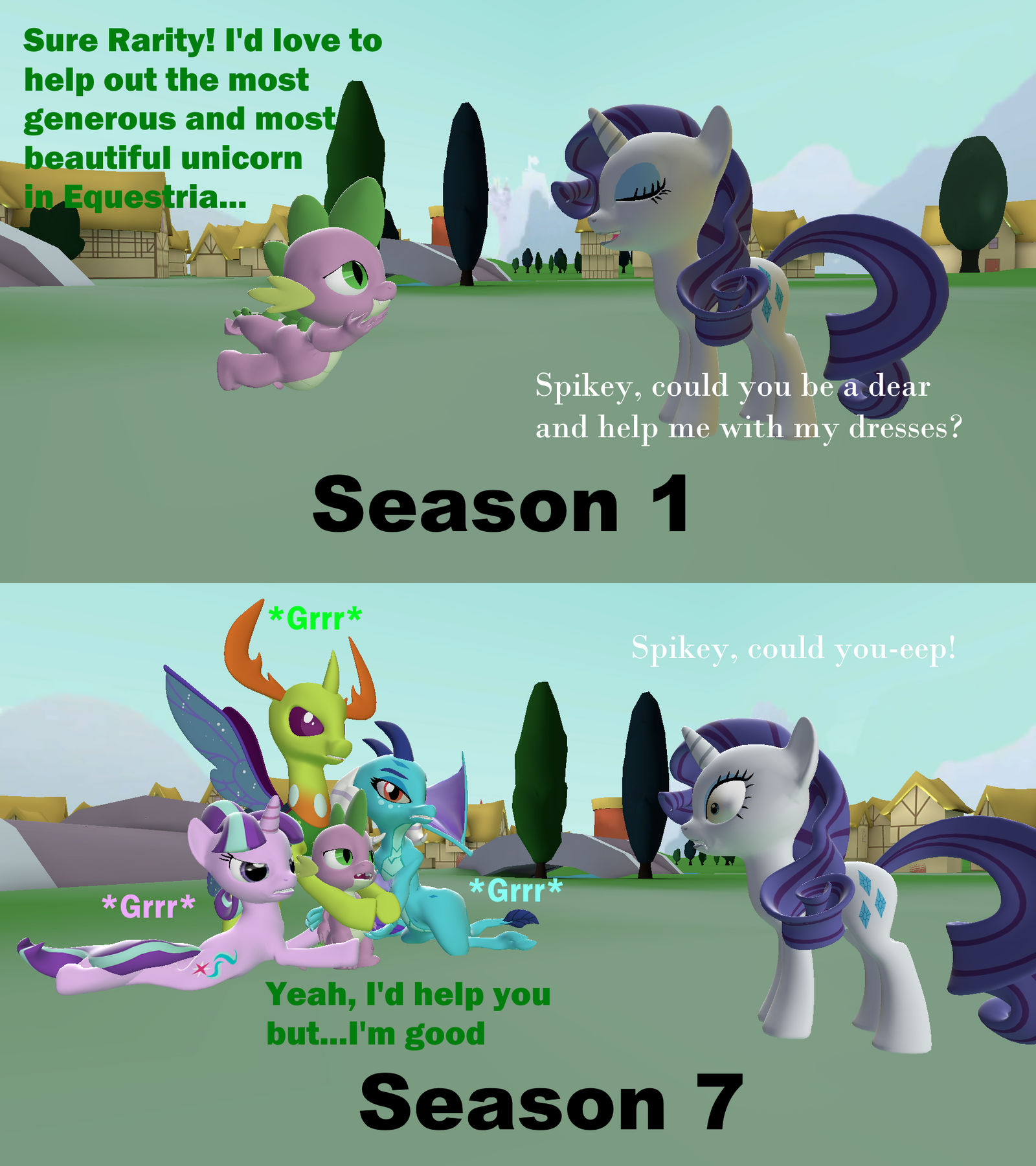 Mlp Comparisons (MLP) Spike's Love Life Comparison by Spikacinno on DeviantArt