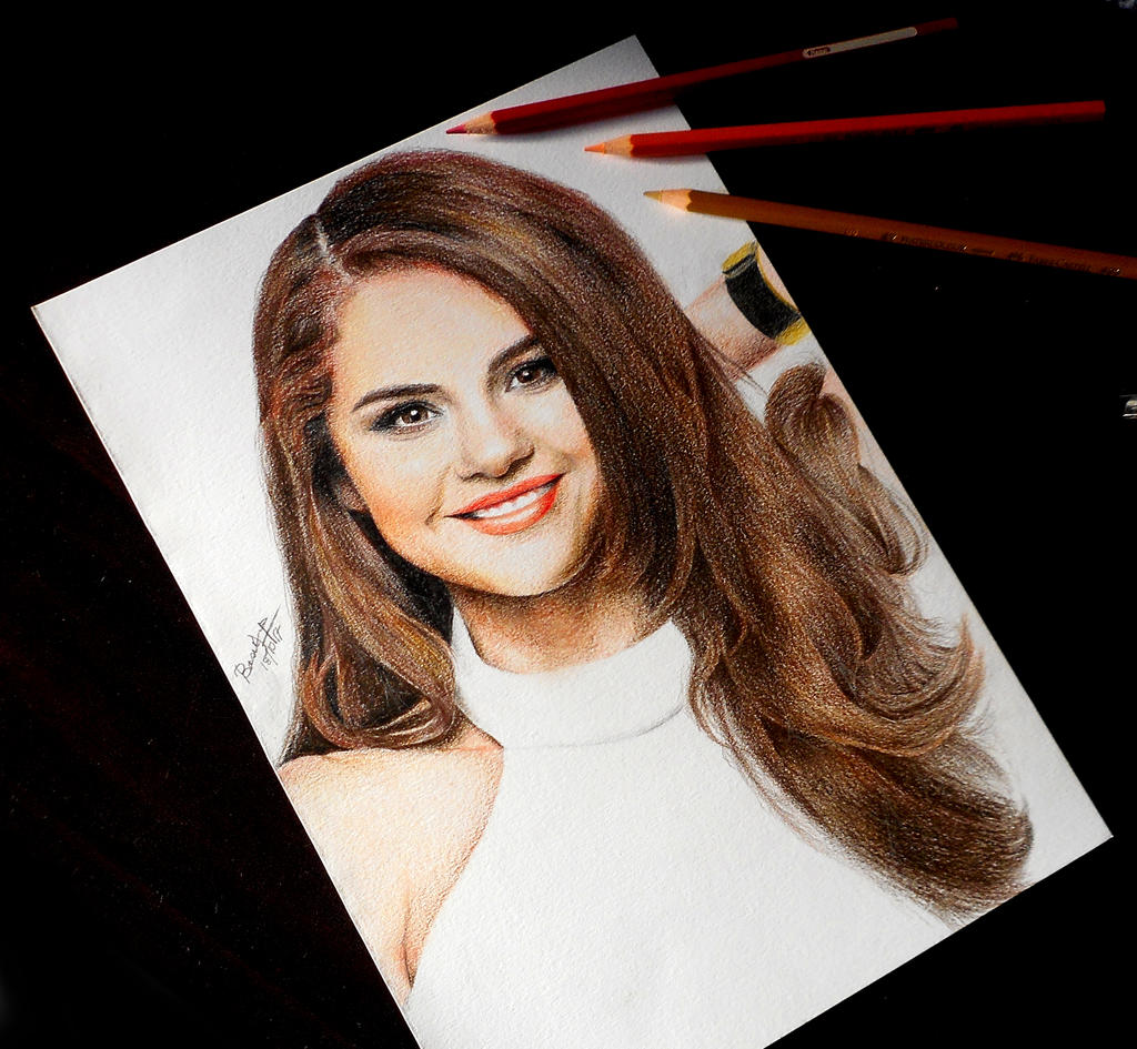 Colored Pencil drawing of Selena Gomez by emmaswiftfan on DeviantArt