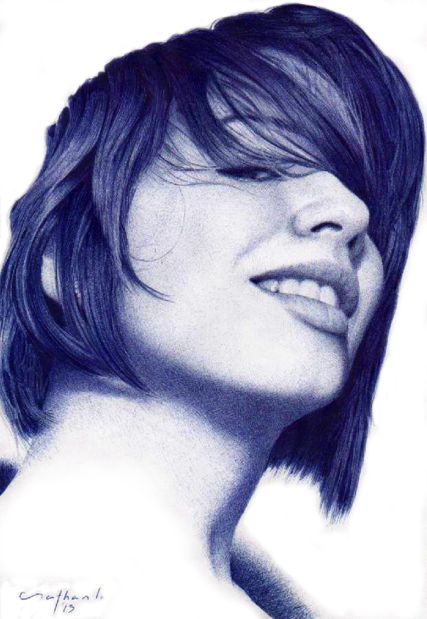 Bic Ballpoint Girl Portrait No.1