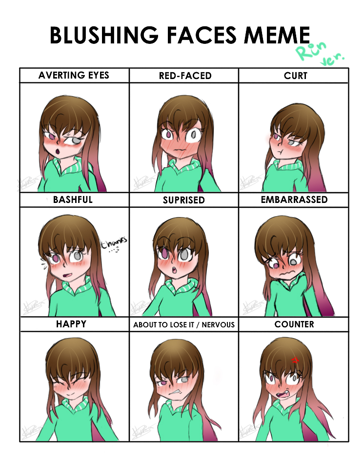 Deviantart Blushing Blushing faces meme by YuukikaHaruka on DeviantArt