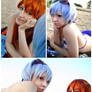 Evangelion Cosplay (Beach Themed) - Rei and Asuka