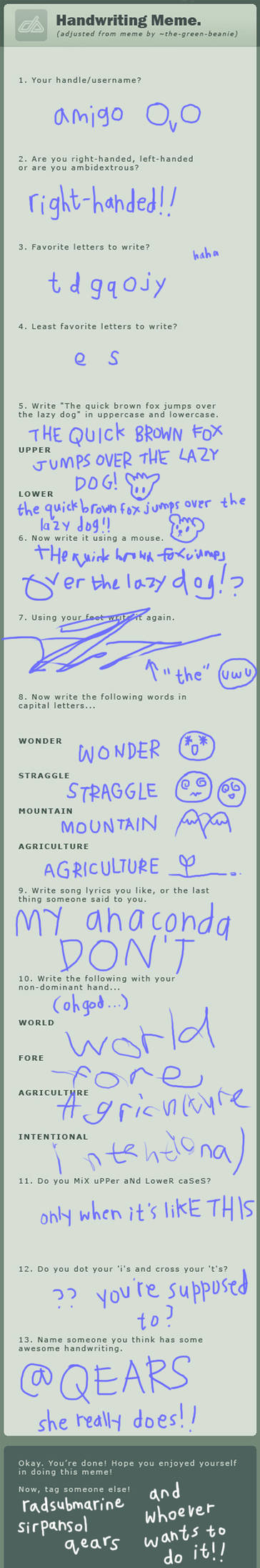 handwriting meme