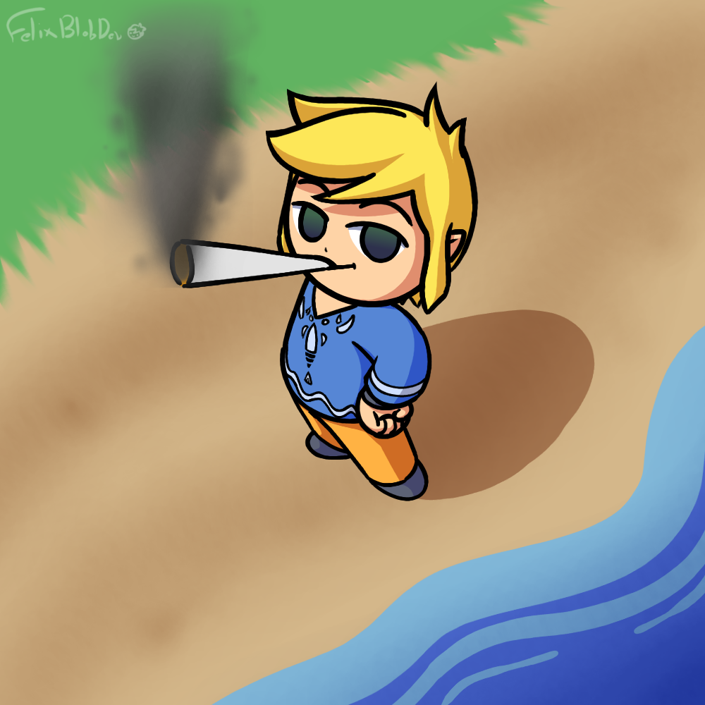 Toon Link (but he's smoking a fat blunt) by FelixBl0bDev on DeviantArt