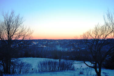 Snowy Kansas Sunset