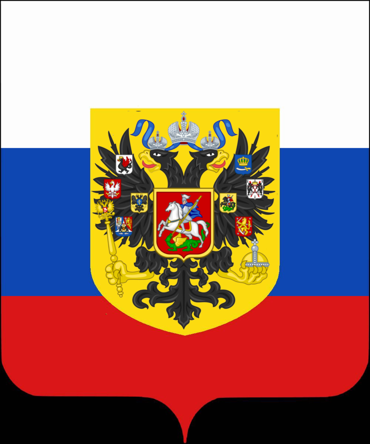 Free Russia flag+Gold Russian State coat of arms by CTGonYT on DeviantArt