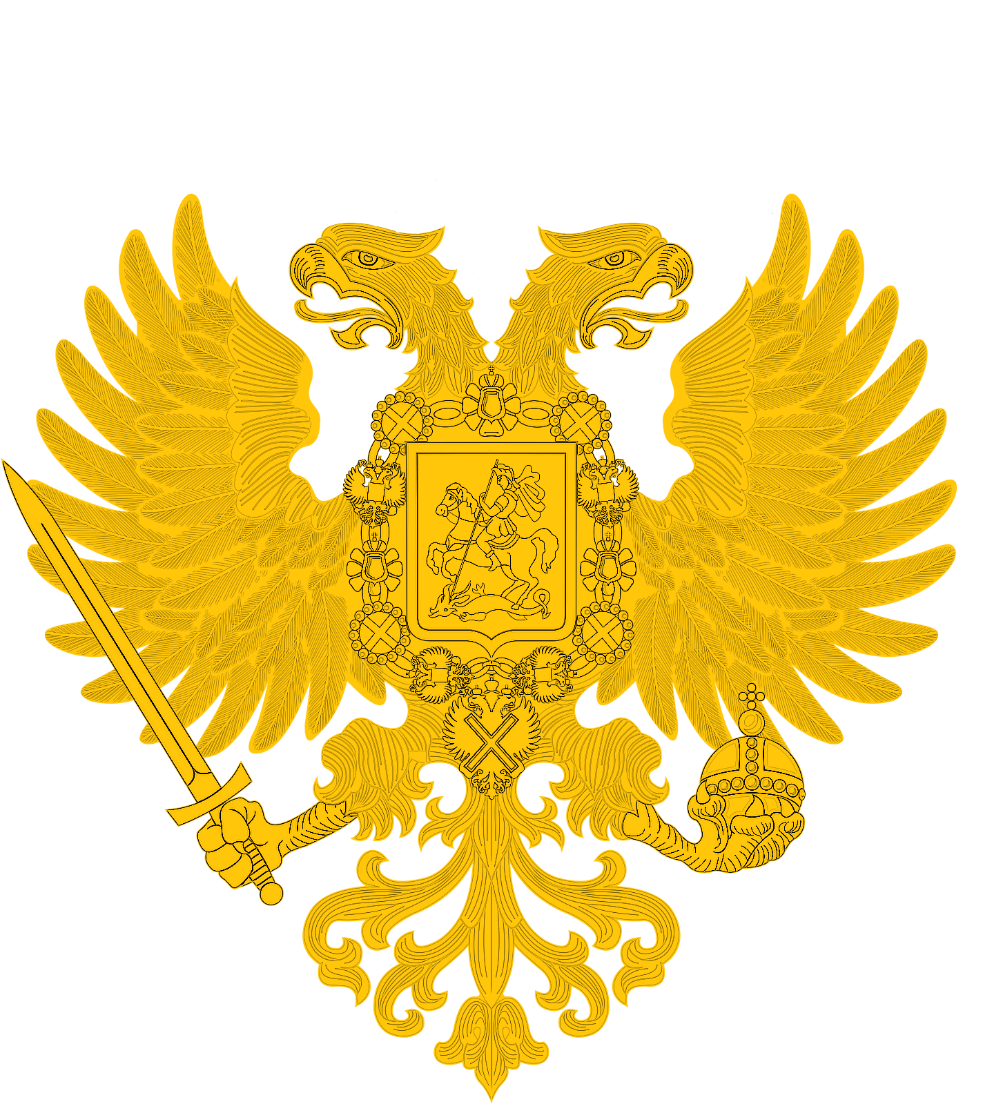 Free Russia flag+Gold Russian State coat of arms by CTGonYT on DeviantArt