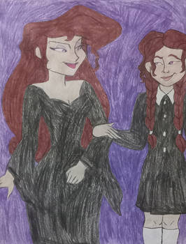 Meg And Hebe As Morticia And Wednesday Addams