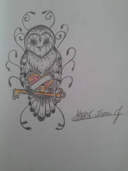 kawaii owl tattoo new school